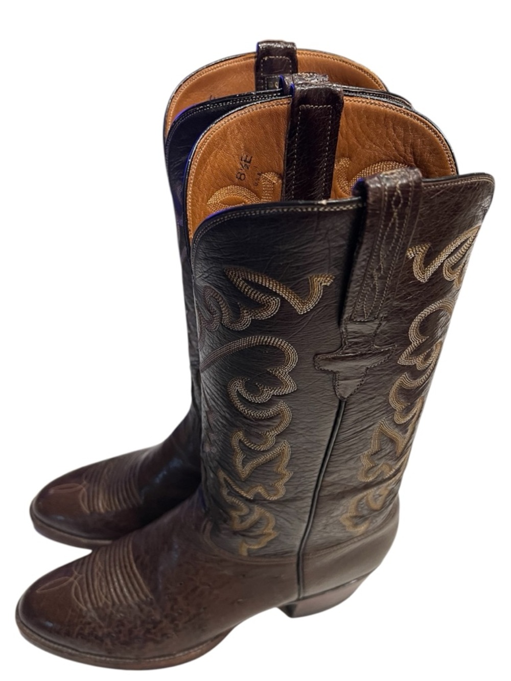 Lucchese smooth ostrich skin boots 8.5 E - Picture 2 of 11